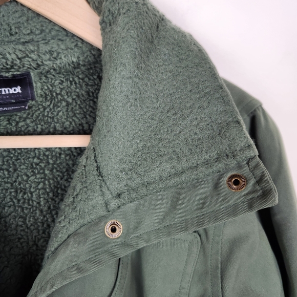 Marmot Green Fleece Lined Pioneer Button Up Jacket Sz S - Picture 6 of 11